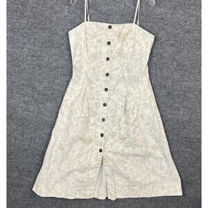 Eudon Choi x RTR Womens Button Up Linen Blend Dress Floral Sleeveless Size 10